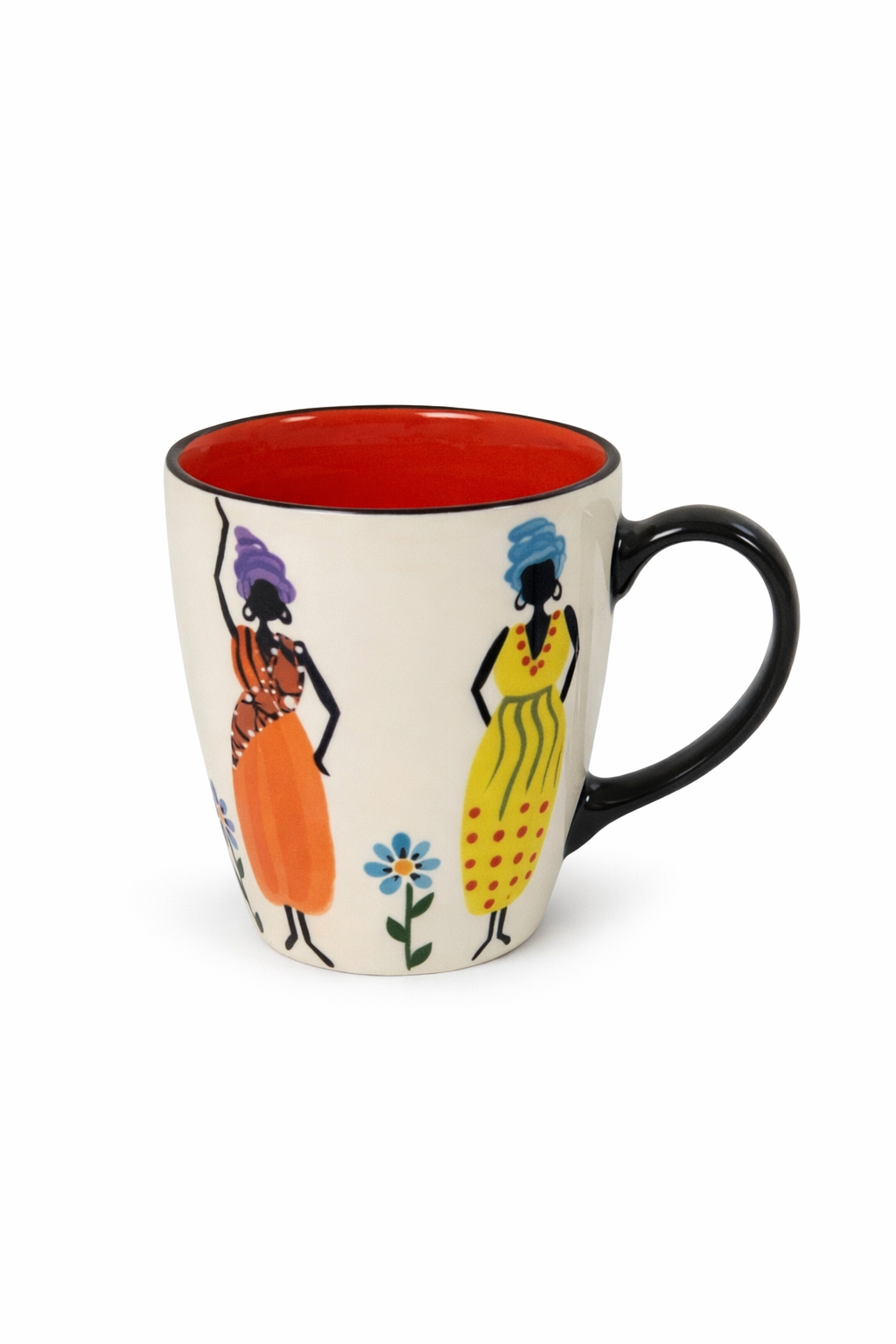 Handbemalte Keramik Tee-Tasse "African Ladies"