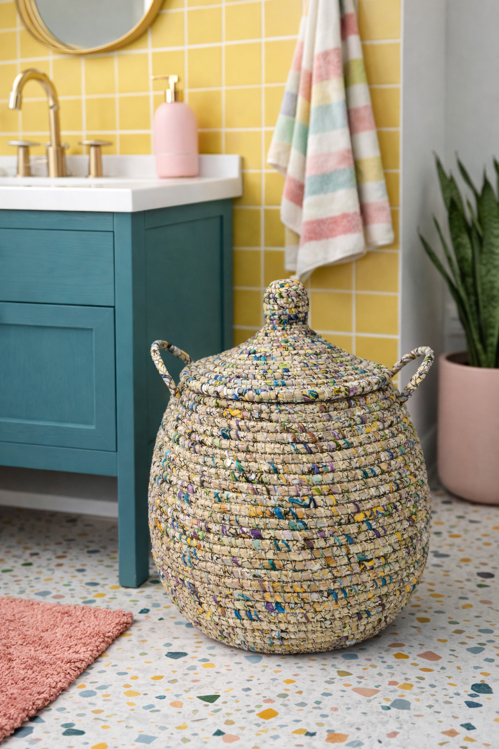 Senegal Wäschekorb / Corbeille à linge - Stroh und Wax