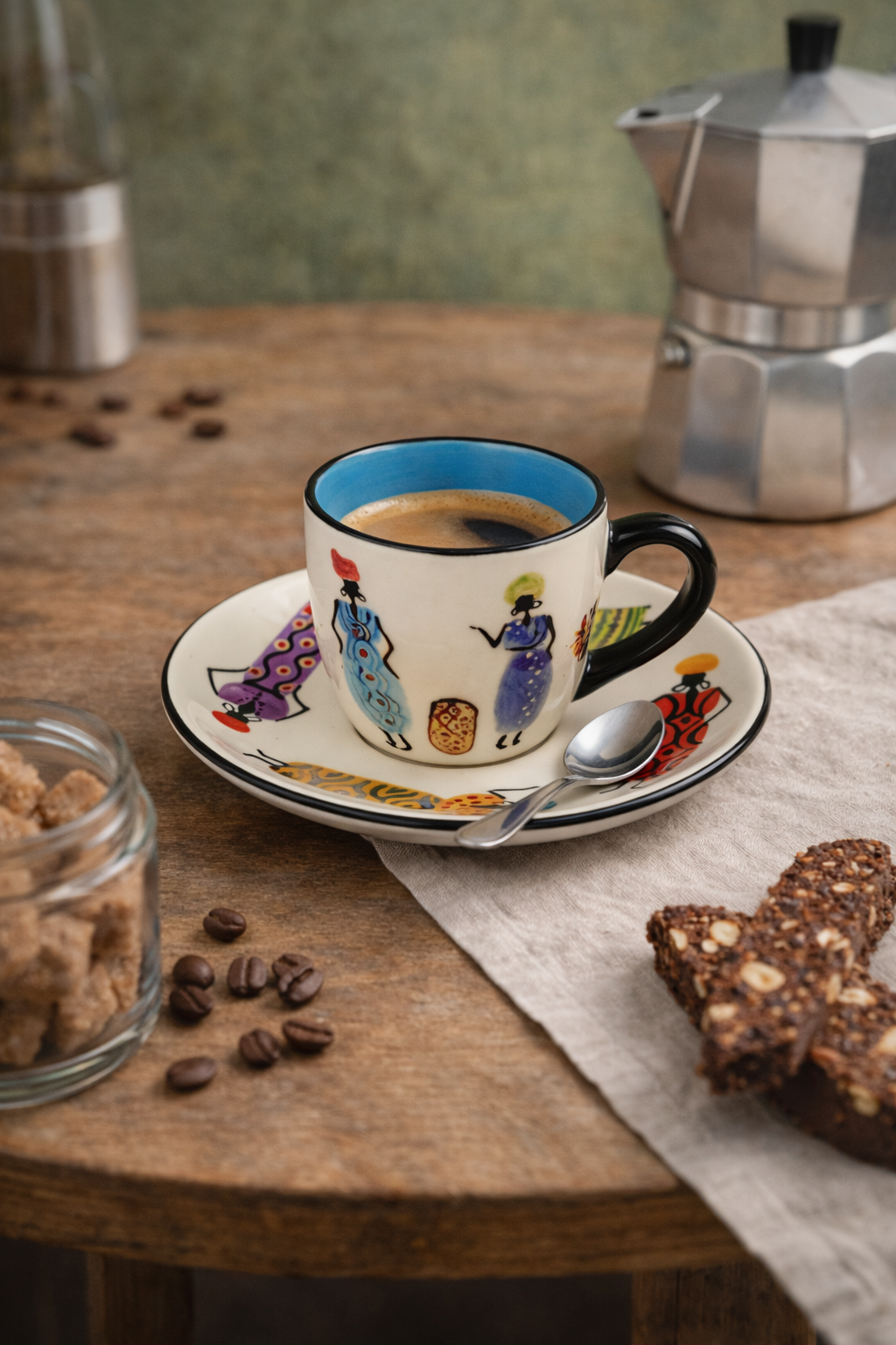 Keramik Espressotasse mit Unterteller