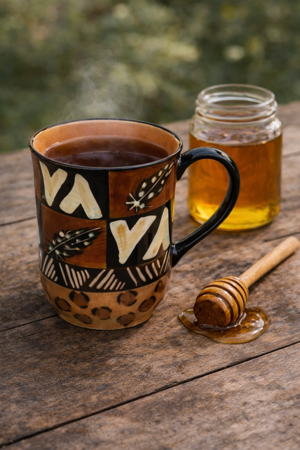 Handbemalte Keramik Tee-Tasse